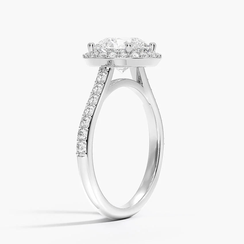 2,40 Karat  Halo Tasarım Tektaş Laboratuvar Pırlanta Yüzük 18K -Bellora - Bold Diamonds