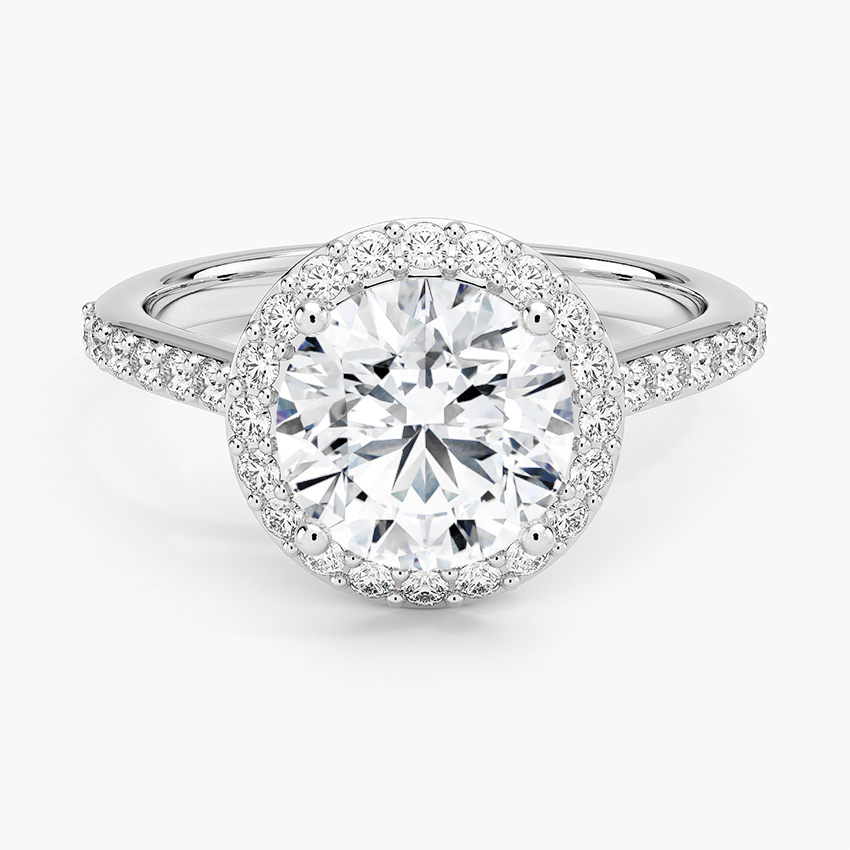 2,40 Karat  Halo Tasarım Tektaş Laboratuvar Pırlanta Yüzük 18K -Bellora - Bold Diamonds