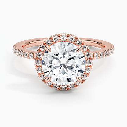 2.40 Karat Halo Tasarım Tektaş Laboratuvar Pırlanta Yüzük 18k - Luxora - Bold Diamonds