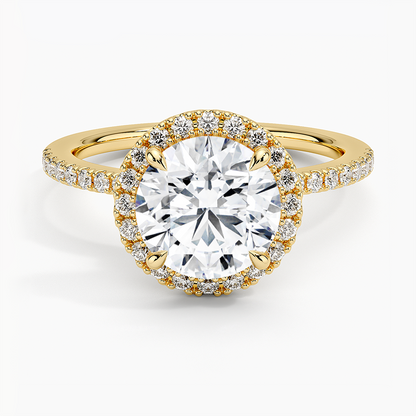 2.40 Karat Halo Tasarım Tektaş Laboratuvar Pırlanta Yüzük 18k - Luxora - Bold Diamonds