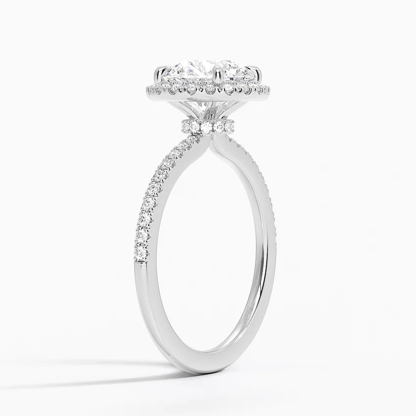 2.40 Karat Halo Tasarım Tektaş Laboratuvar Pırlanta Yüzük 18k - Luxora - Bold Diamonds