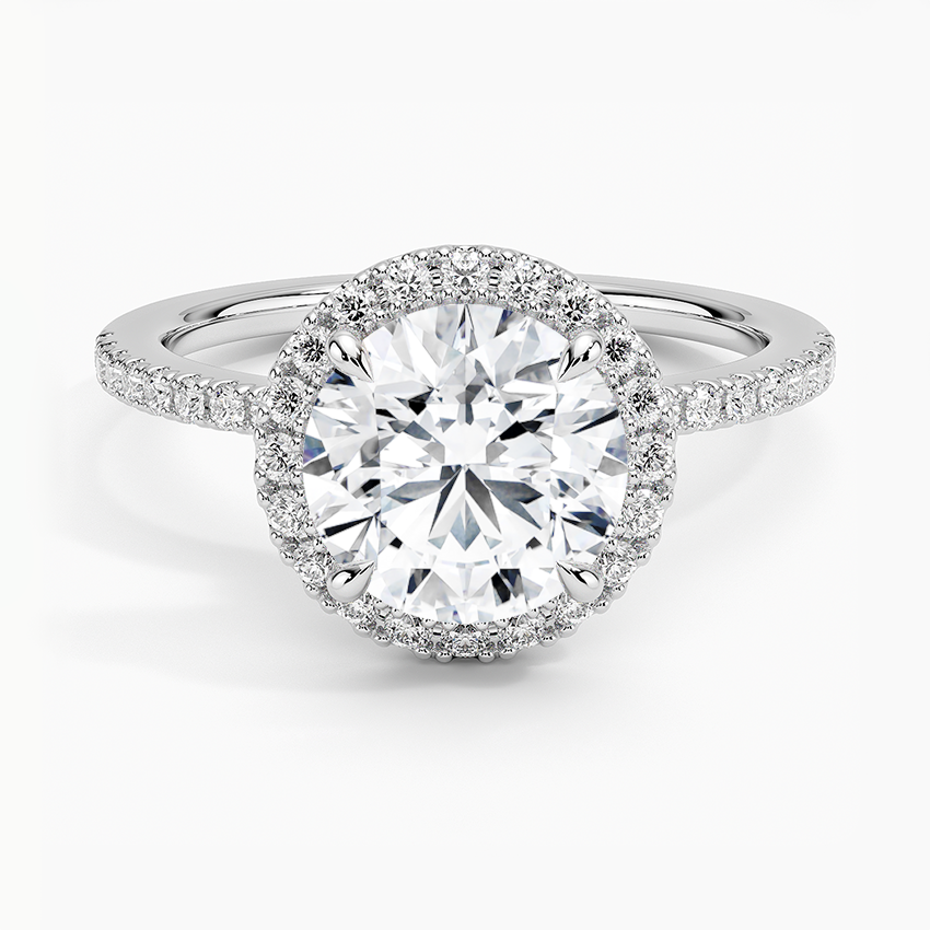 2.40 Karat Halo Tasarım Tektaş Laboratuvar Pırlanta Yüzük 18k - Luxora - Bold Diamonds