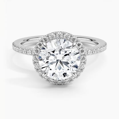 2.40 Karat Halo Tasarım Tektaş Laboratuvar Pırlanta Yüzük 18k - Luxora - Bold Diamonds