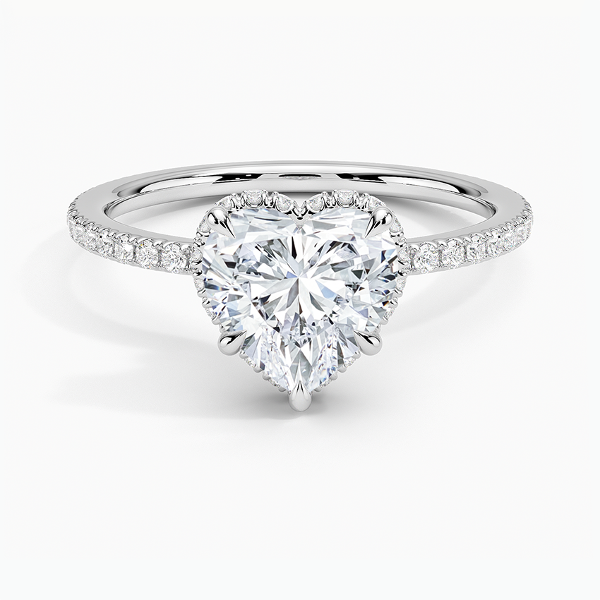 2,40 Karat Kalp Halo Tasarım Tektaş Laboratuvar Pırlanta Yüzük 18K  - Luminara - Bold Diamonds