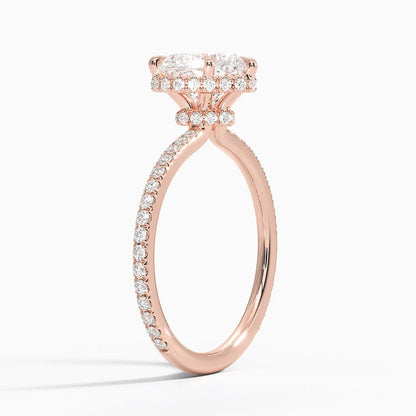 2,40 Karat Kalp Halo Tasarım Tektaş Laboratuvar Pırlanta Yüzük 18K  - Luminara - Bold Diamonds