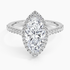 2.40 Karat Marquise Halo Tasarım Tektaş Laboratuvar Pırlanta Yüzük 18k  -Astrala - Bold Diamonds