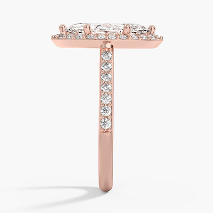 2,40 Karat Marquise Halo Tasarım Tektaş Laboratuvar Pırlanta Yüzük 18K -Bellora - Bold Diamonds