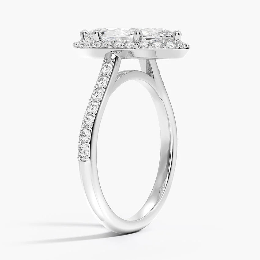 2,40 Karat Marquise Halo Tasarım Tektaş Laboratuvar Pırlanta Yüzük 18K -Bellora - Bold Diamonds