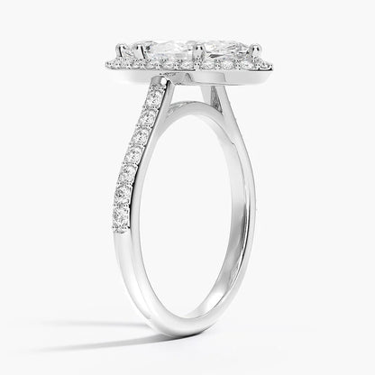 2,40 Karat Marquise Halo Tasarım Tektaş Laboratuvar Pırlanta Yüzük 18K -Bellora - Bold Diamonds