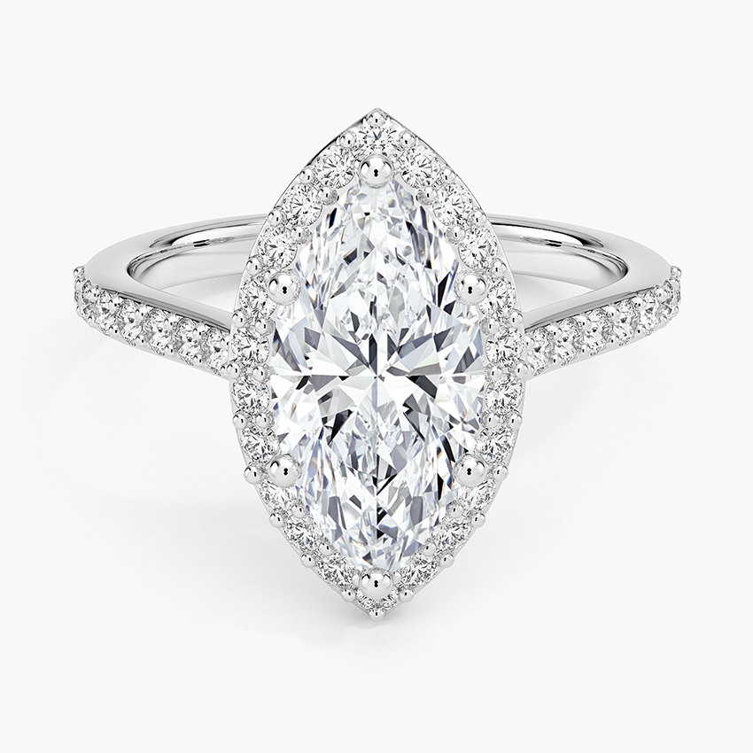 2,40 Karat Marquise Halo Tasarım Tektaş Laboratuvar Pırlanta Yüzük 18K -Bellora - Bold Diamonds