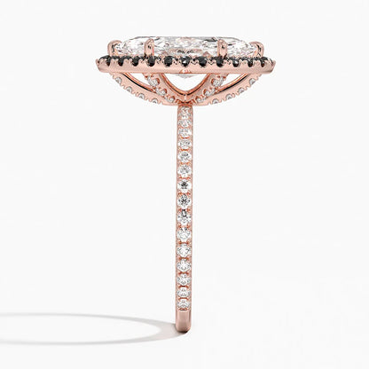 2.40 Karat Marquise Halo Tasarım Tektaş Laboratuvar Pırlanta Yüzük 18k  -Halora - Bold Diamonds