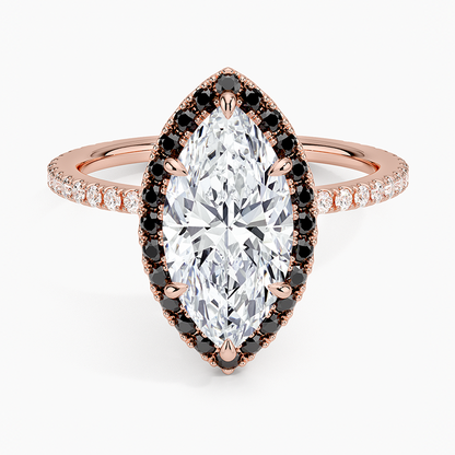 2.40 Karat Marquise Halo Tasarım Tektaş Laboratuvar Pırlanta Yüzük 18k  -Halora - Bold Diamonds
