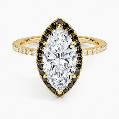 2.40 Karat Marquise Halo Tasarım Tektaş Laboratuvar Pırlanta Yüzük 18k  -Halora - Bold Diamonds