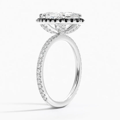 2.40 Karat Marquise Halo Tasarım Tektaş Laboratuvar Pırlanta Yüzük 18k  -Halora - Bold Diamonds