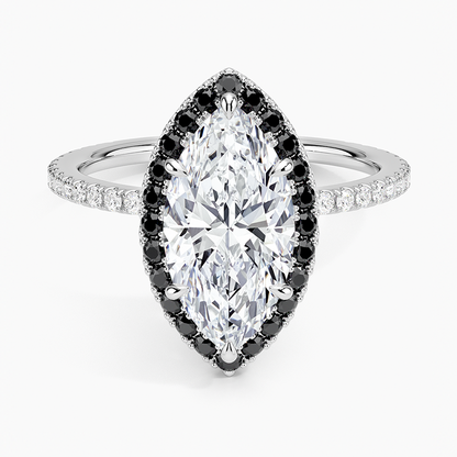 2.40 Karat Marquise Halo Tasarım Tektaş Laboratuvar Pırlanta Yüzük 18k  -Halora - Bold Diamonds