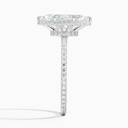 2,40 Karat Marquise Halo Tasarım Tektaş Laboratuvar Pırlanta Yüzük 18K -Luminara - Bold Diamonds