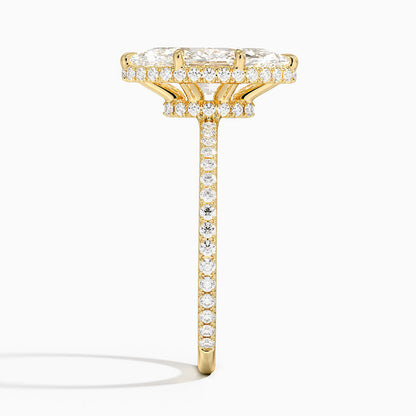 2,40 Karat Marquise Halo Tasarım Tektaş Laboratuvar Pırlanta Yüzük 18K -Luminara - Bold Diamonds