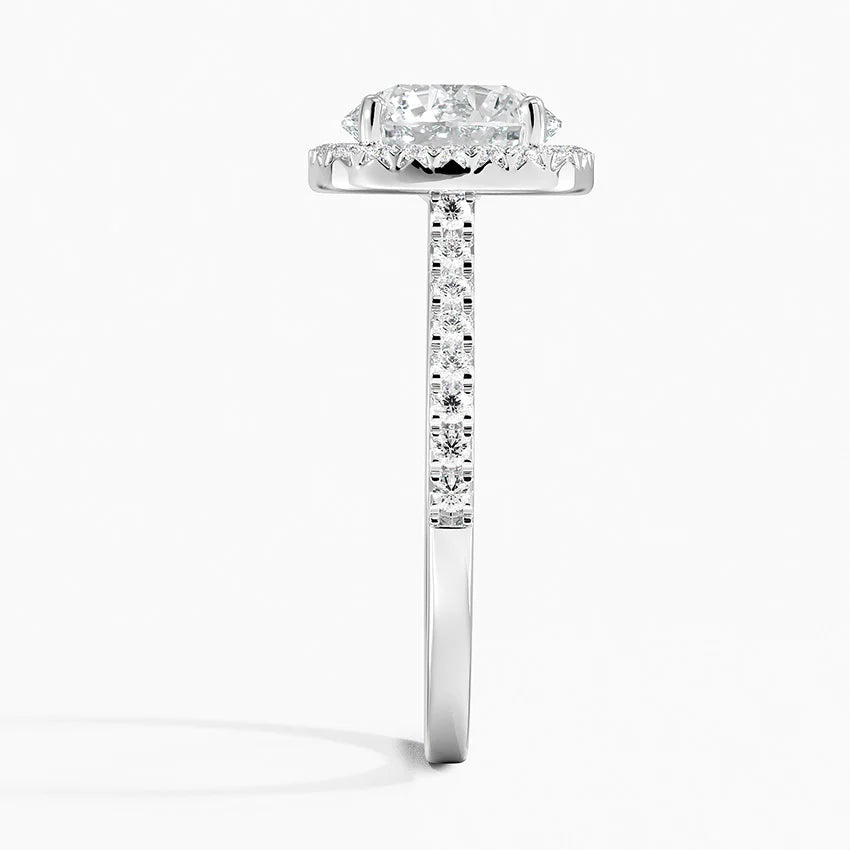 2.40 Karat Oval Halo Tasarım Tektaş Laboratuvar Pırlanta Yüzük  18k -Astrala - Bold Diamonds