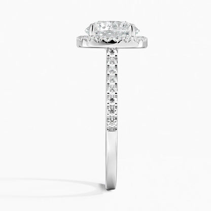 2.40 Karat Oval Halo Tasarım Tektaş Laboratuvar Pırlanta Yüzük  18k -Astrala - Bold Diamonds