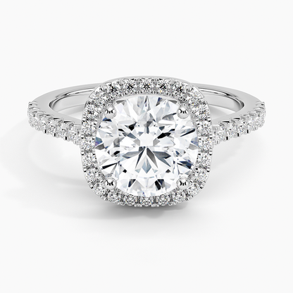 2.40 Karat Oval Halo Tasarım Tektaş Laboratuvar Pırlanta Yüzük  18k -Astrala - Bold Diamonds