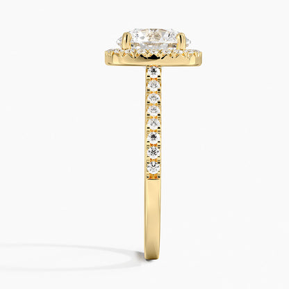2.40 Karat Oval Halo Tasarım Tektaş Laboratuvar Pırlanta Yüzük  18k -Astrala - Bold Diamonds