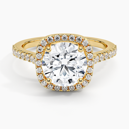 2.40 Karat Oval Halo Tasarım Tektaş Laboratuvar Pırlanta Yüzük  18k -Astrala - Bold Diamonds