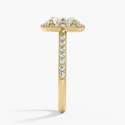 2,40 Karat Oval Halo Tasarım Tektaş Laboratuvar Pırlanta Yüzük 18K -Bellora - Bold Diamonds