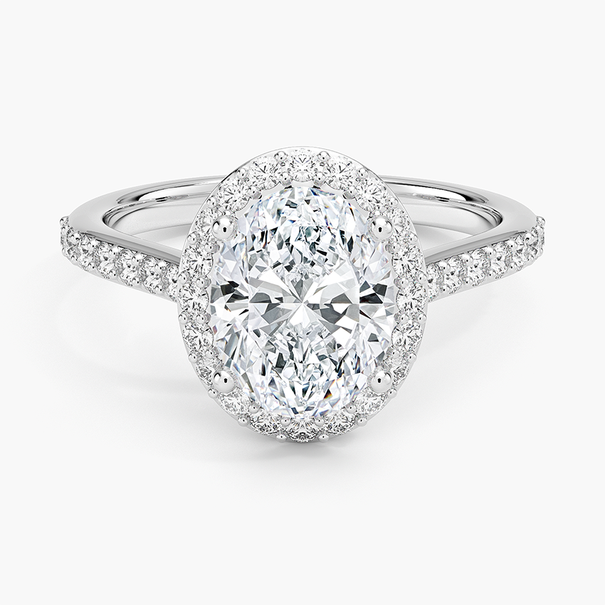 2,40 Karat Oval Halo Tasarım Tektaş Laboratuvar Pırlanta Yüzük 18K -Bellora - Bold Diamonds