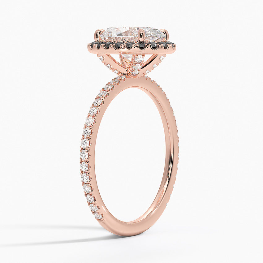 2.40 Karat Oval Halo Tasarım Tektaş Laboratuvar Pırlanta Yüzük 18k  -Halora - Bold Diamonds