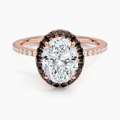 2.40 Karat Oval Halo Tasarım Tektaş Laboratuvar Pırlanta Yüzük 18k  -Halora - Bold Diamonds
