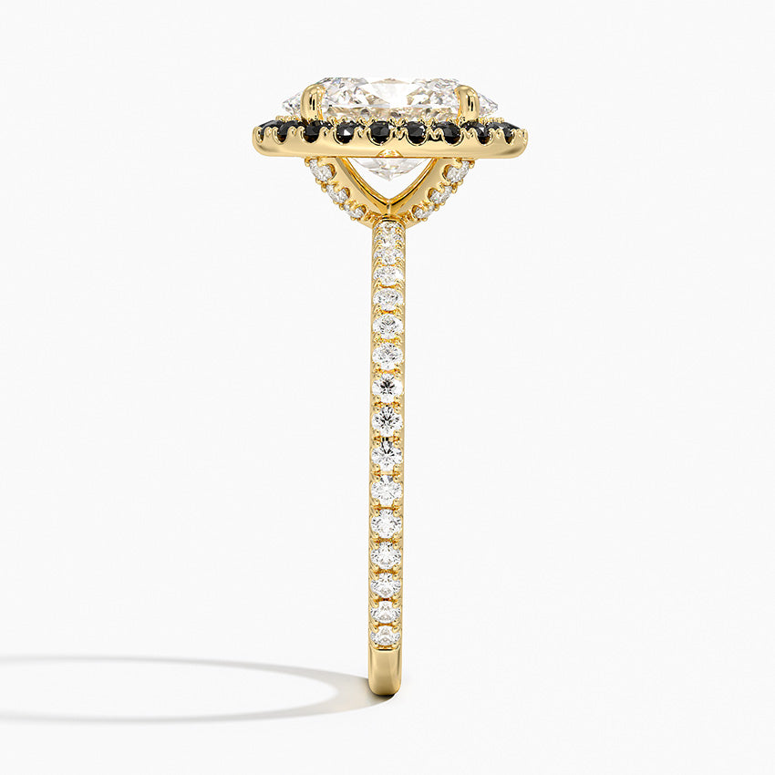 2.40 Karat Oval Halo Tasarım Tektaş Laboratuvar Pırlanta Yüzük 18k  -Halora - Bold Diamonds