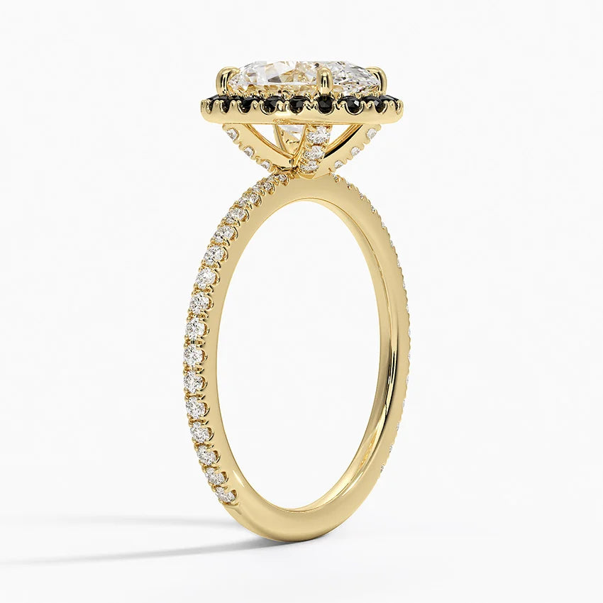 2.40 Karat Oval Halo Tasarım Tektaş Laboratuvar Pırlanta Yüzük 18k  -Halora - Bold Diamonds