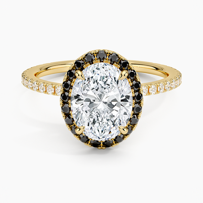2.40 Karat Oval Halo Tasarım Tektaş Laboratuvar Pırlanta Yüzük 18k  -Halora - Bold Diamonds
