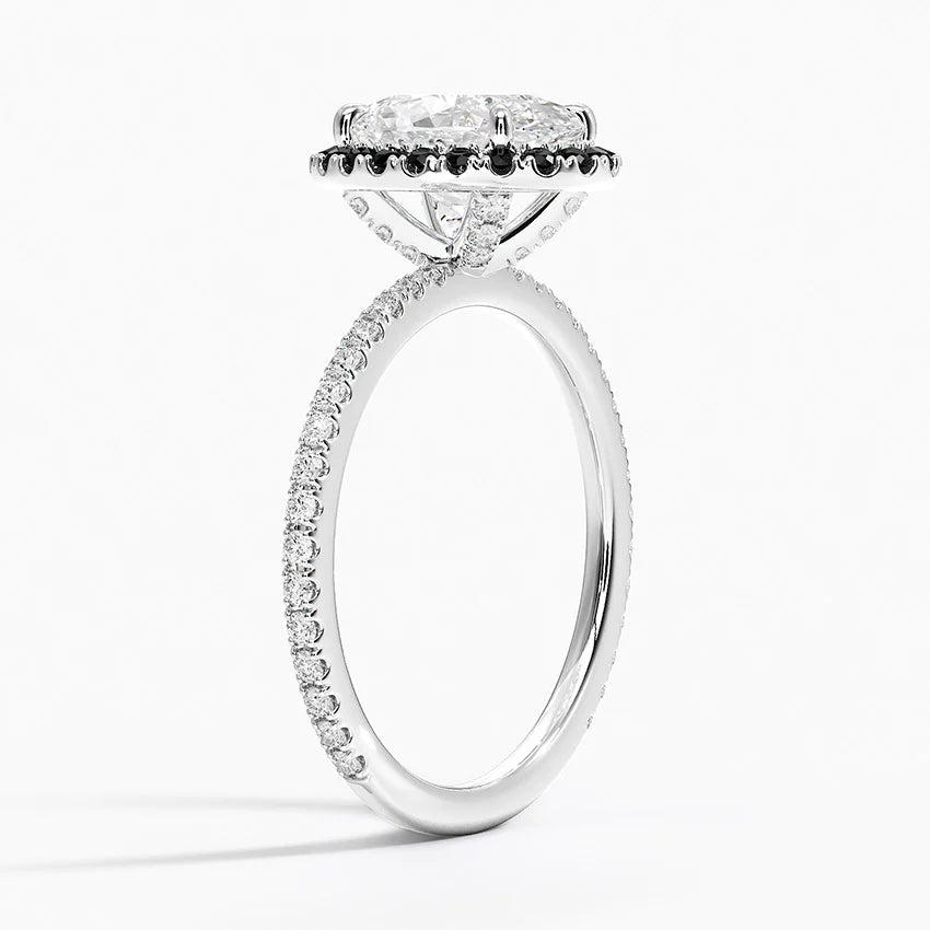 2.40 Karat Oval Halo Tasarım Tektaş Laboratuvar Pırlanta Yüzük 18k  -Halora - Bold Diamonds