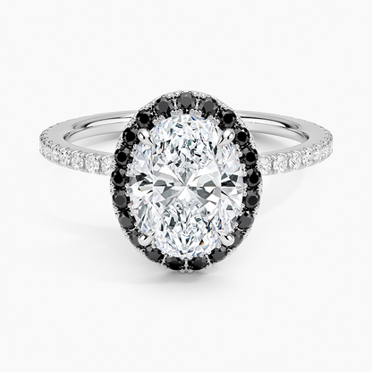 2.40 Karat Oval Halo Tasarım Tektaş Laboratuvar Pırlanta Yüzük 18k  -Halora - Bold Diamonds