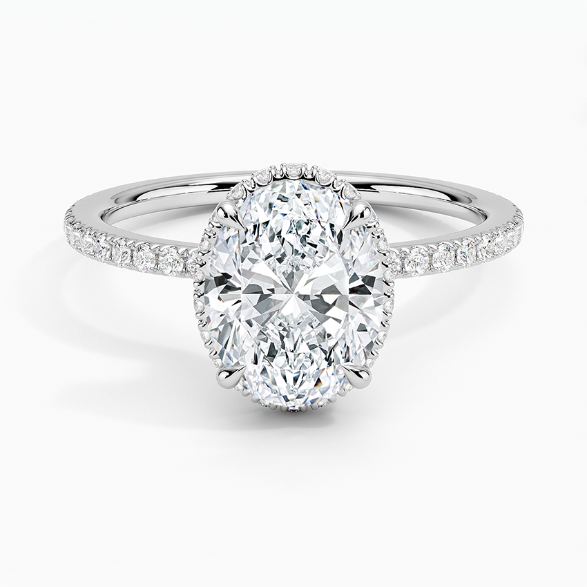 2,40 Karat Oval Halo Tasarım Tektaş Laboratuvar Pırlanta Yüzük 18K -Luminara - Bold Diamonds