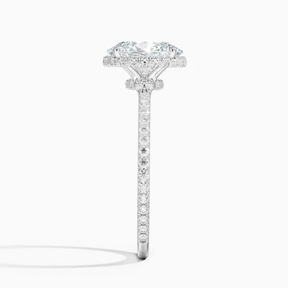 2,40 Karat Oval Halo Tasarım Tektaş Laboratuvar Pırlanta Yüzük 18K -Luminara - Bold Diamonds