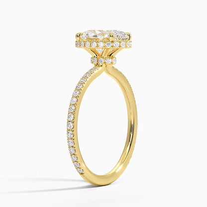 2,40 Karat Oval Halo Tasarım Tektaş Laboratuvar Pırlanta Yüzük 18K -Luminara - Bold Diamonds