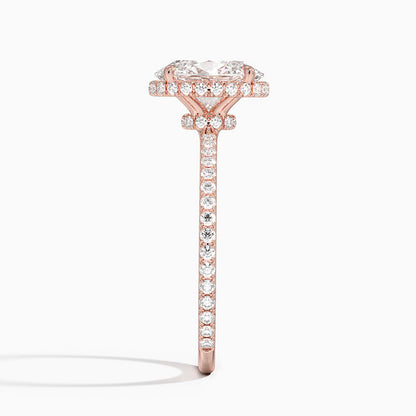 2,40 Karat Oval Halo Tasarım Tektaş Laboratuvar Pırlanta Yüzük 18K -Luminara - Bold Diamonds
