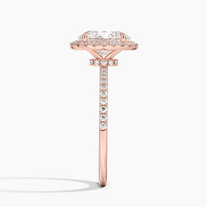 2.40 Karat Oval Halo Tasarım Tektaş Laboratuvar Pırlanta Yüzük  18k -Luxora - Bold Diamonds