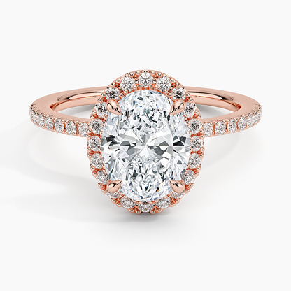 2.40 Karat Oval Halo Tasarım Tektaş Laboratuvar Pırlanta Yüzük  18k -Luxora - Bold Diamonds
