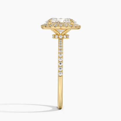 2.40 Karat Oval Halo Tasarım Tektaş Laboratuvar Pırlanta Yüzük  18k -Luxora - Bold Diamonds