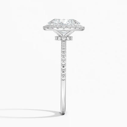 2.40 Karat Oval Halo Tasarım Tektaş Laboratuvar Pırlanta Yüzük  18k -Luxora - Bold Diamonds