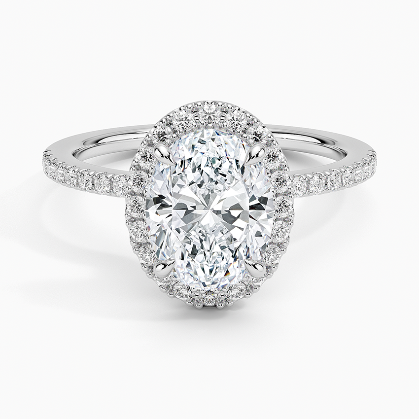 2.40 Karat Oval Halo Tasarım Tektaş Laboratuvar Pırlanta Yüzük  18k -Luxora - Bold Diamonds