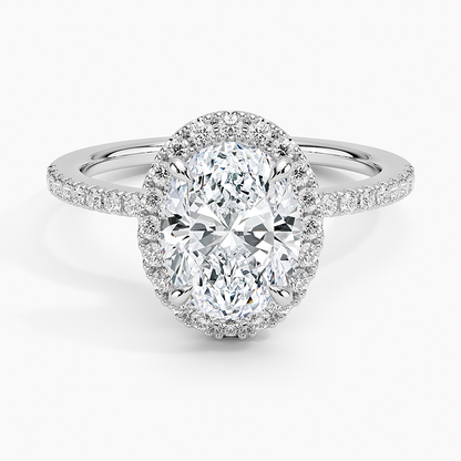 2.40 Karat Oval Halo Tasarım Tektaş Laboratuvar Pırlanta Yüzük  18k -Luxora - Bold Diamonds