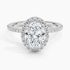 2.40 Karat Oval Halo Tasarım Tektaş Laboratuvar Pırlanta Yüzük  18k -Luxora - Bold Diamonds