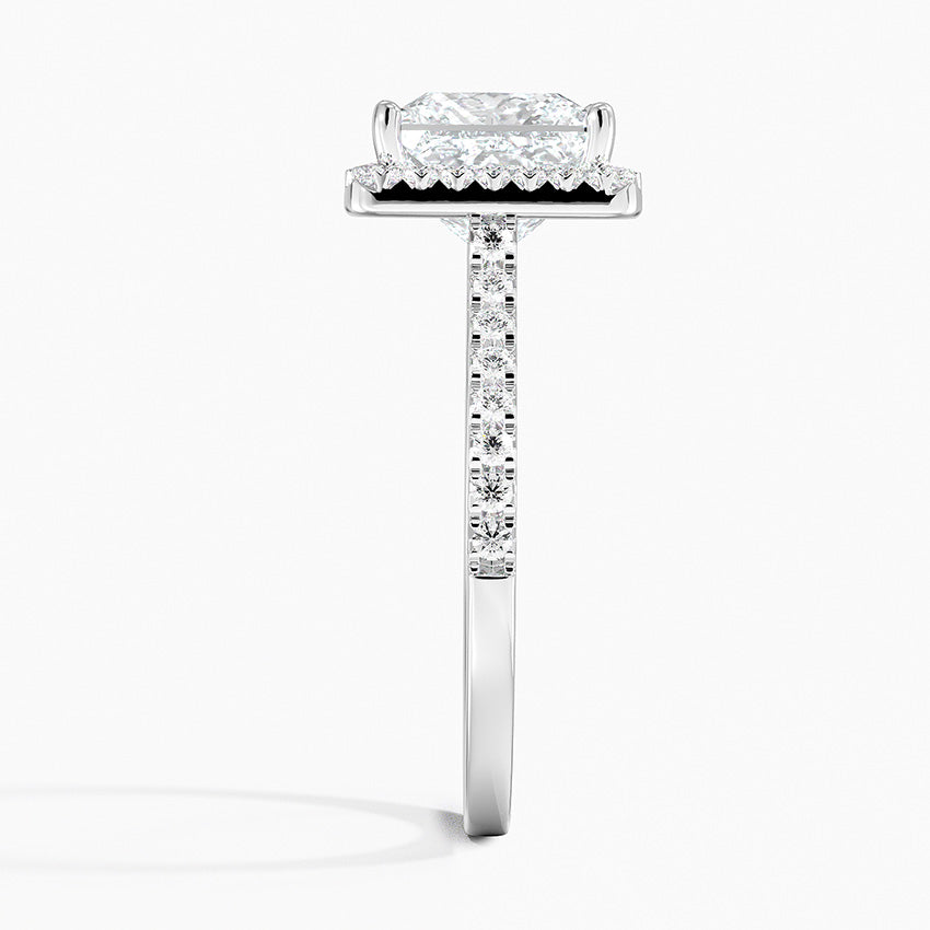 2.40 Karat Prenses Halo Tasarım Tektaş Laboratuvar Pırlanta Yüzük 18k  -Astrala - Bold Diamonds