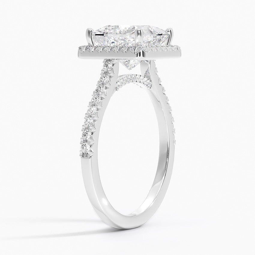 2.40 Karat Prenses Halo Tasarım Tektaş Laboratuvar Pırlanta Yüzük 18k  -Astrala - Bold Diamonds
