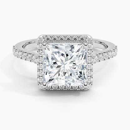 2.40 Karat Prenses Halo Tasarım Tektaş Laboratuvar Pırlanta Yüzük 18k  -Astrala - Bold Diamonds