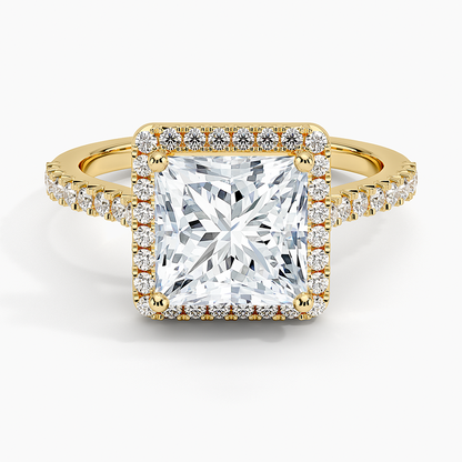 2.40 Karat Prenses Halo Tasarım Tektaş Laboratuvar Pırlanta Yüzük 18k  -Astrala - Bold Diamonds